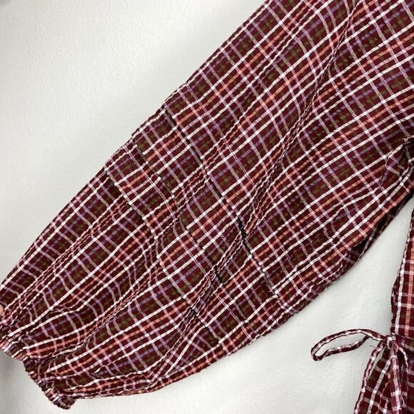 Madewell Seersucker Wrap Mini Dress NWT L - Picture 6 of 12